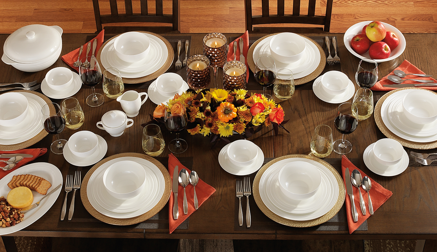 Table setting, forks, knifes, and wine.   — Studio 3, Inc.