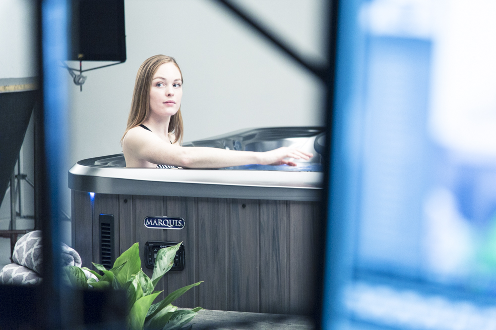 Model sitting in the tub waiting for her close up  — Studio 3, Inc.