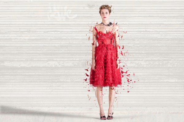 DA Seaplane red dress fragments digital art 1500  — Studio 3, Inc.