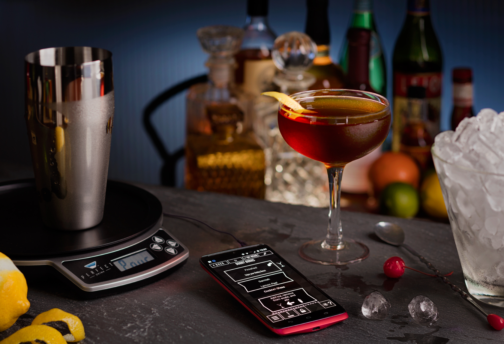 Final image of cocktail app production shoot